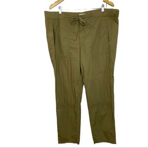 Lou & Grey Rib-Knit Drawstring Waist Poplin Pants